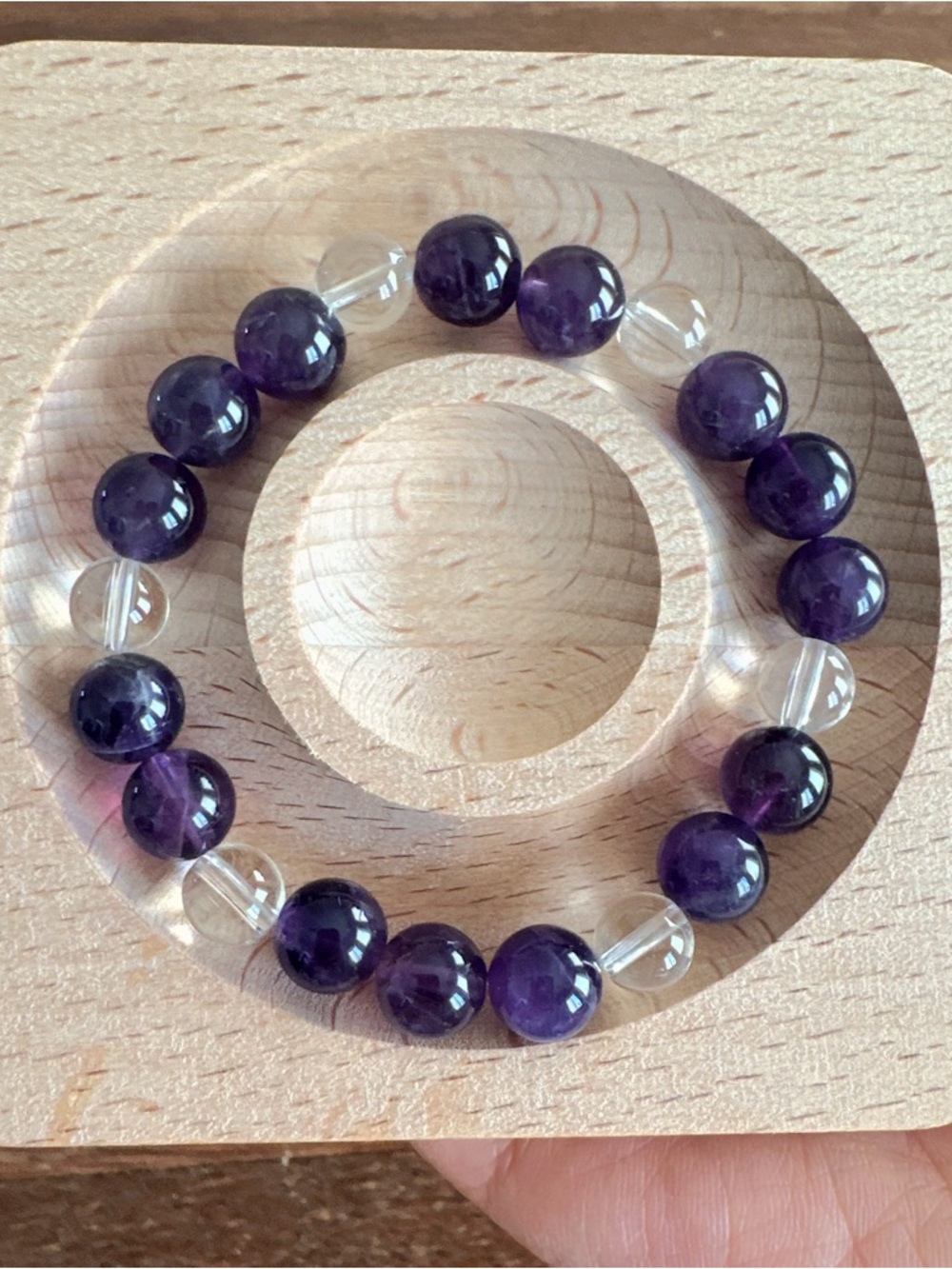 Natural Amethyst Crystal Bracelet Handmade Beaded Healing Energy Jewelry Gift
